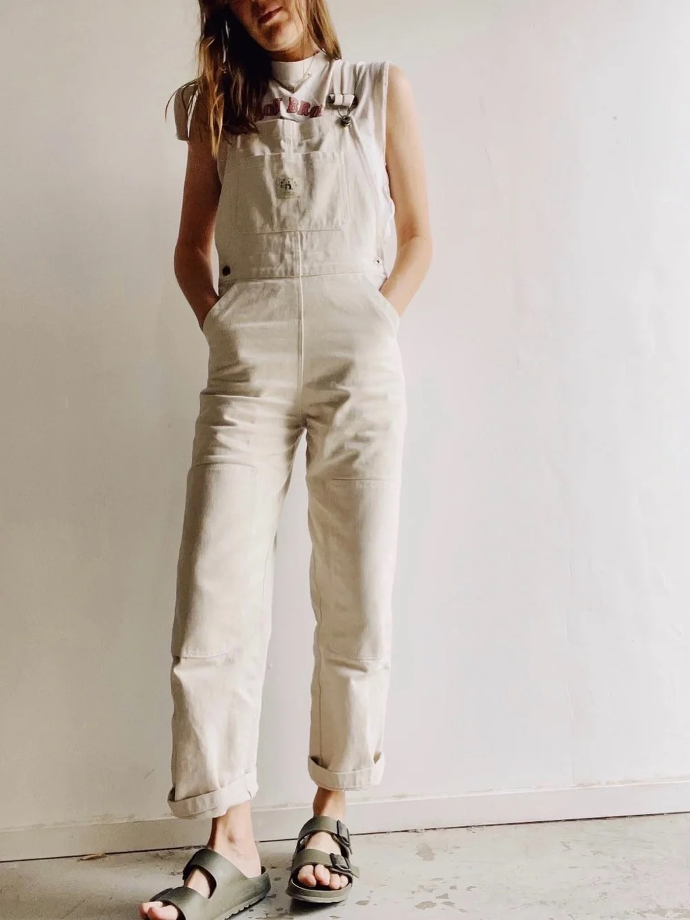 HEY GANG • NWT the Miner overalls in natural - 00 24-25 - Picture 1 of 10